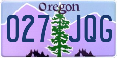 OR license plate 027JQG
