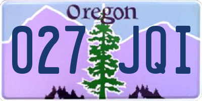 OR license plate 027JQI