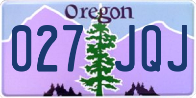 OR license plate 027JQJ