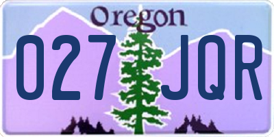 OR license plate 027JQR