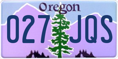 OR license plate 027JQS