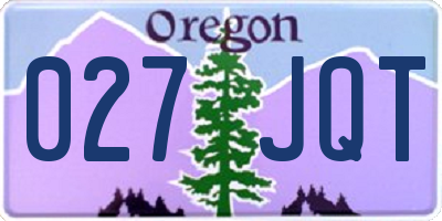 OR license plate 027JQT