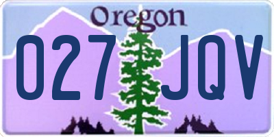 OR license plate 027JQV
