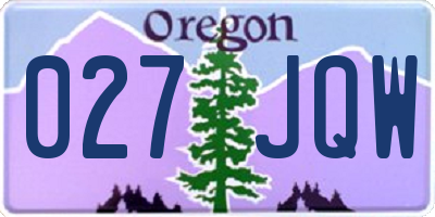 OR license plate 027JQW