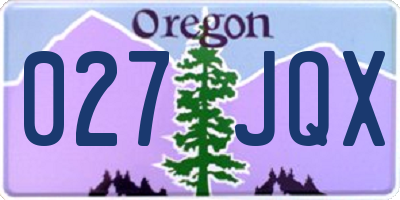 OR license plate 027JQX