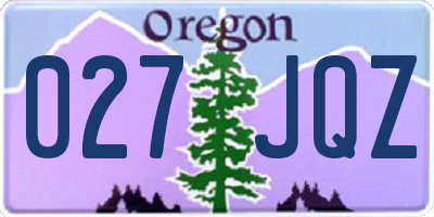 OR license plate 027JQZ