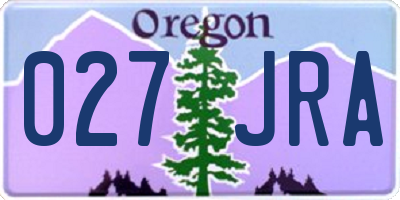 OR license plate 027JRA