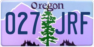 OR license plate 027JRF