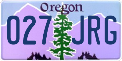OR license plate 027JRG