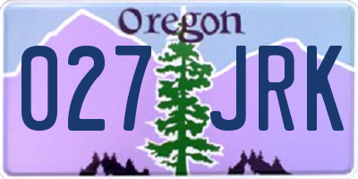 OR license plate 027JRK