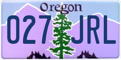 OR license plate 027JRL