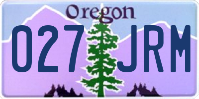 OR license plate 027JRM
