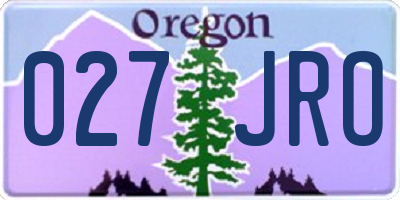 OR license plate 027JRO
