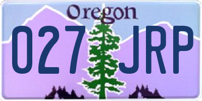 OR license plate 027JRP