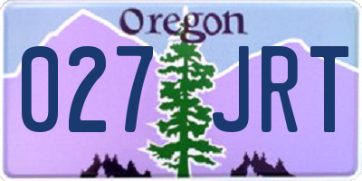 OR license plate 027JRT