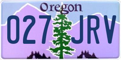 OR license plate 027JRV