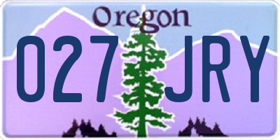 OR license plate 027JRY