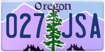 OR license plate 027JSA