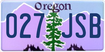 OR license plate 027JSB