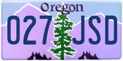 OR license plate 027JSD