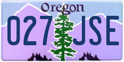 OR license plate 027JSE