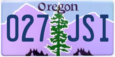 OR license plate 027JSI