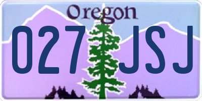 OR license plate 027JSJ