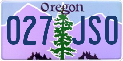 OR license plate 027JSO