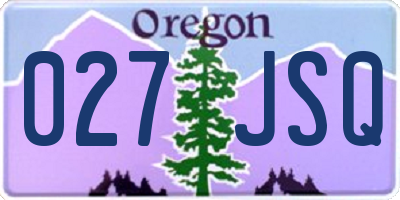 OR license plate 027JSQ