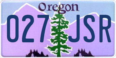 OR license plate 027JSR