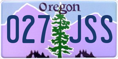 OR license plate 027JSS
