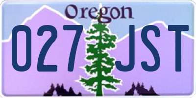 OR license plate 027JST