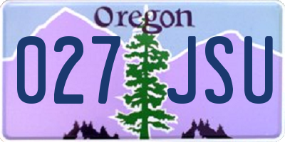 OR license plate 027JSU