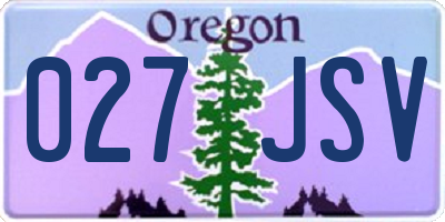 OR license plate 027JSV