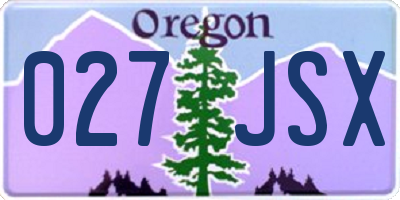 OR license plate 027JSX