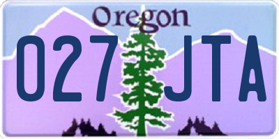 OR license plate 027JTA