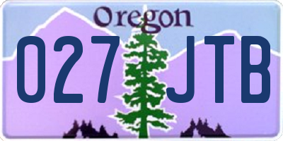 OR license plate 027JTB