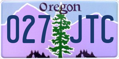 OR license plate 027JTC