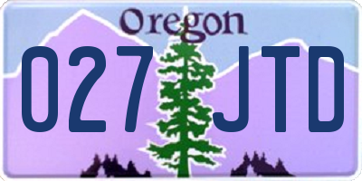 OR license plate 027JTD