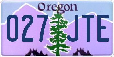 OR license plate 027JTE