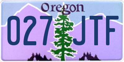 OR license plate 027JTF