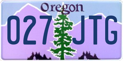 OR license plate 027JTG