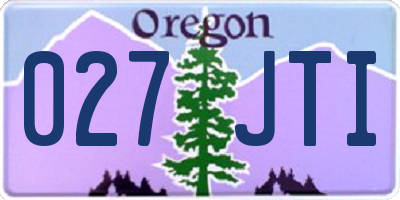 OR license plate 027JTI