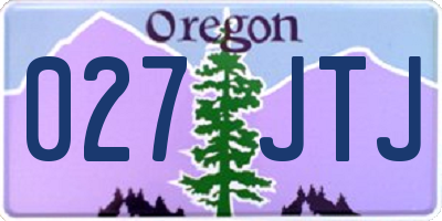 OR license plate 027JTJ