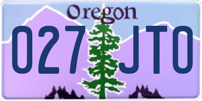OR license plate 027JTO