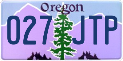 OR license plate 027JTP