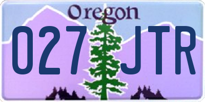 OR license plate 027JTR