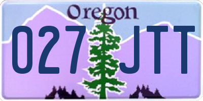 OR license plate 027JTT