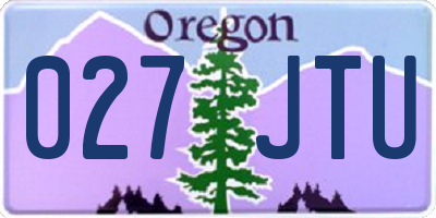 OR license plate 027JTU