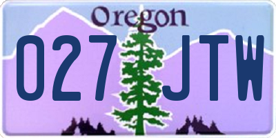 OR license plate 027JTW